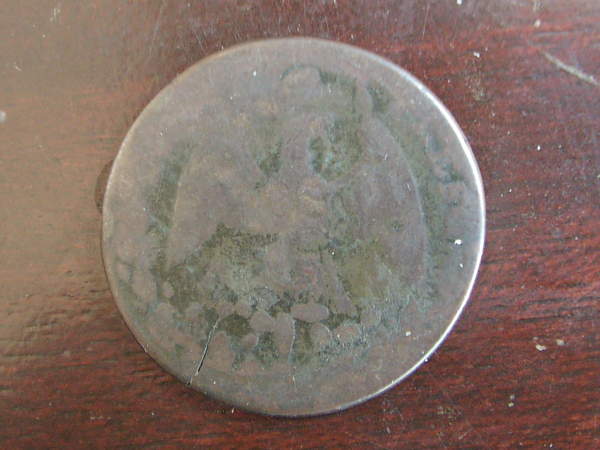 Mexico-State-Copper-San-Luis-Potosi-1/4r-Struck-Over-1863-1c